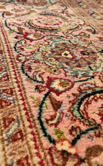 300 x 200 cm Fine Persian Tabriz Floral Geometric Pink Large Rug - Rugoutlet