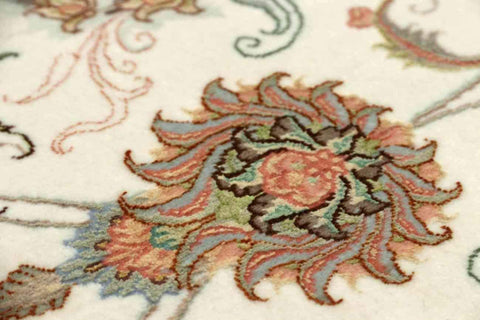 300 x 200 cm Fine Persian Tabriz Silk & wool Traditional Green Large Rug - Rugoutlet