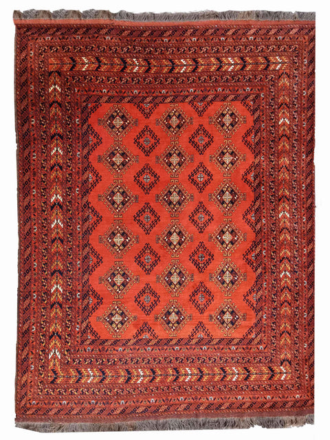 300 x 200 cm Handwoven Afghan Khan Tribal Red Large Rug - Rugoutlet