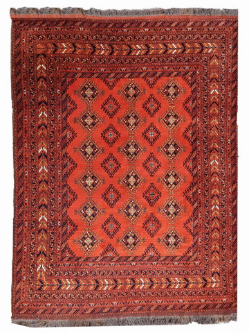 300 x 200 cm Handwoven Afghan Khan Tribal Red Large Rug - Rugoutlet