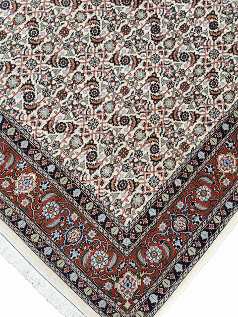300 x 200 cm Moud Cream Mashad Geometric Yellow Large Rug - Rugoutlet