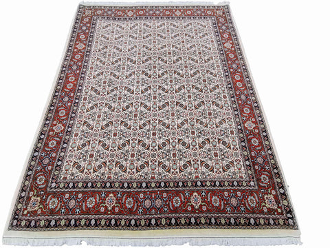 300 x 200 cm Moud Cream Mashad Geometric Yellow Large Rug - Rugoutlet