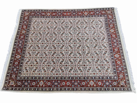 300 x 200 cm Moud Cream Mashad Geometric Yellow Large Rug - Rugoutlet