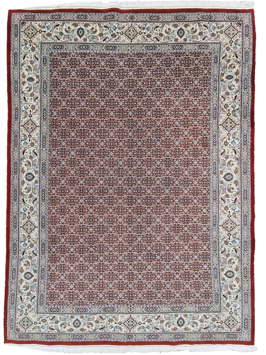 300 x 200 cm Moud Mashad Herati Geometric Red Large Rug - Rugmaster