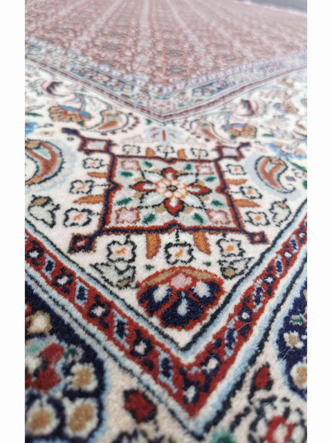 300 x 200 cm Moud Mashad Herati Geometric Red Large Rug - Rugoutlet