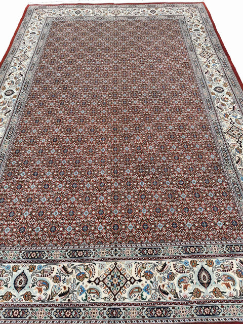 300 x 200 cm Moud Mashad Herati Geometric Red Large Rug - Rugoutlet