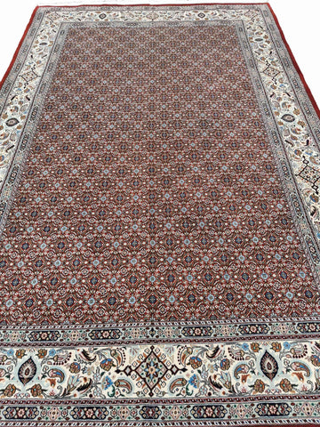 300 x 200 cm Moud Mashad Herati Geometric Red Large Rug - Rugoutlet
