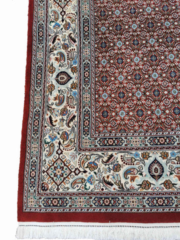 300 x 200 cm Moud Mashad Herati Geometric Red Large Rug - Rugoutlet