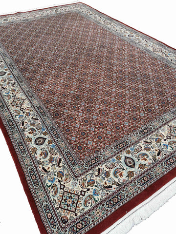 300 x 200 cm Moud Mashad Herati Geometric Red Large Rug - Rugoutlet
