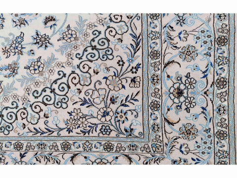 300 x 200 cm Nain 9la Silk & wool Traditional Beige Large Rug - Rugoutlet