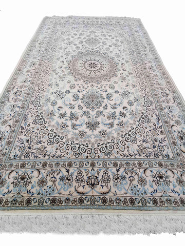 300 x 200 cm Nain 9la Silk & wool Traditional Beige Large Rug - Rugoutlet
