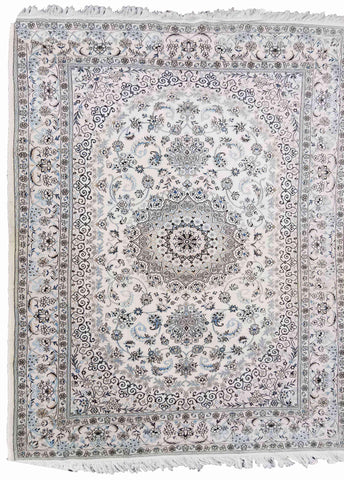 300 x 200 cm Nain 9la Silk & wool Traditional Beige Large Rug - Rugoutlet