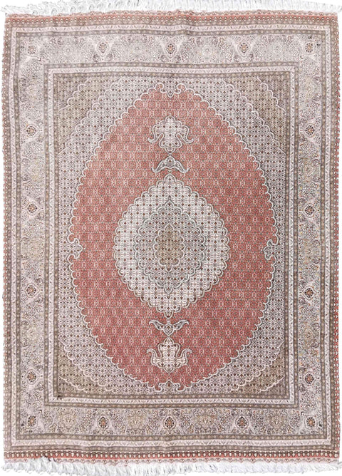 300 x 200 cm Tabriz Mahi Silk & Wool Traditional Red Large Rug - Rugoutlet