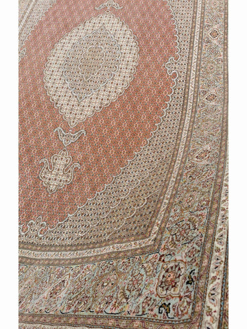 300 x 200 cm Tabriz Mahi Silk & Wool Traditional Red Large Rug - Rugoutlet