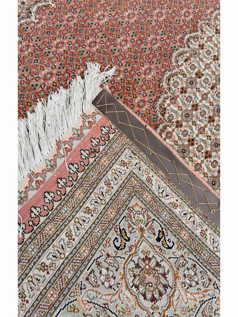300 x 200 cm Tabriz Mahi Silk & Wool Traditional Red Large Rug - Rugoutlet