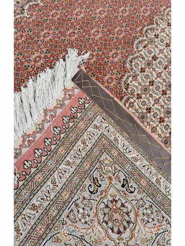 300 x 200 cm Tabriz Mahi Silk & Wool Traditional Red Large Rug - Rugoutlet