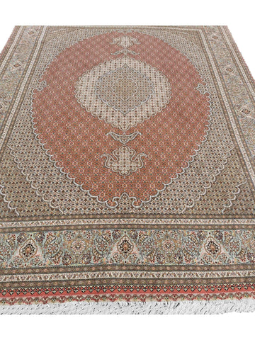 300 x 200 cm Tabriz Mahi Silk & Wool Traditional Red Large Rug - Rugoutlet