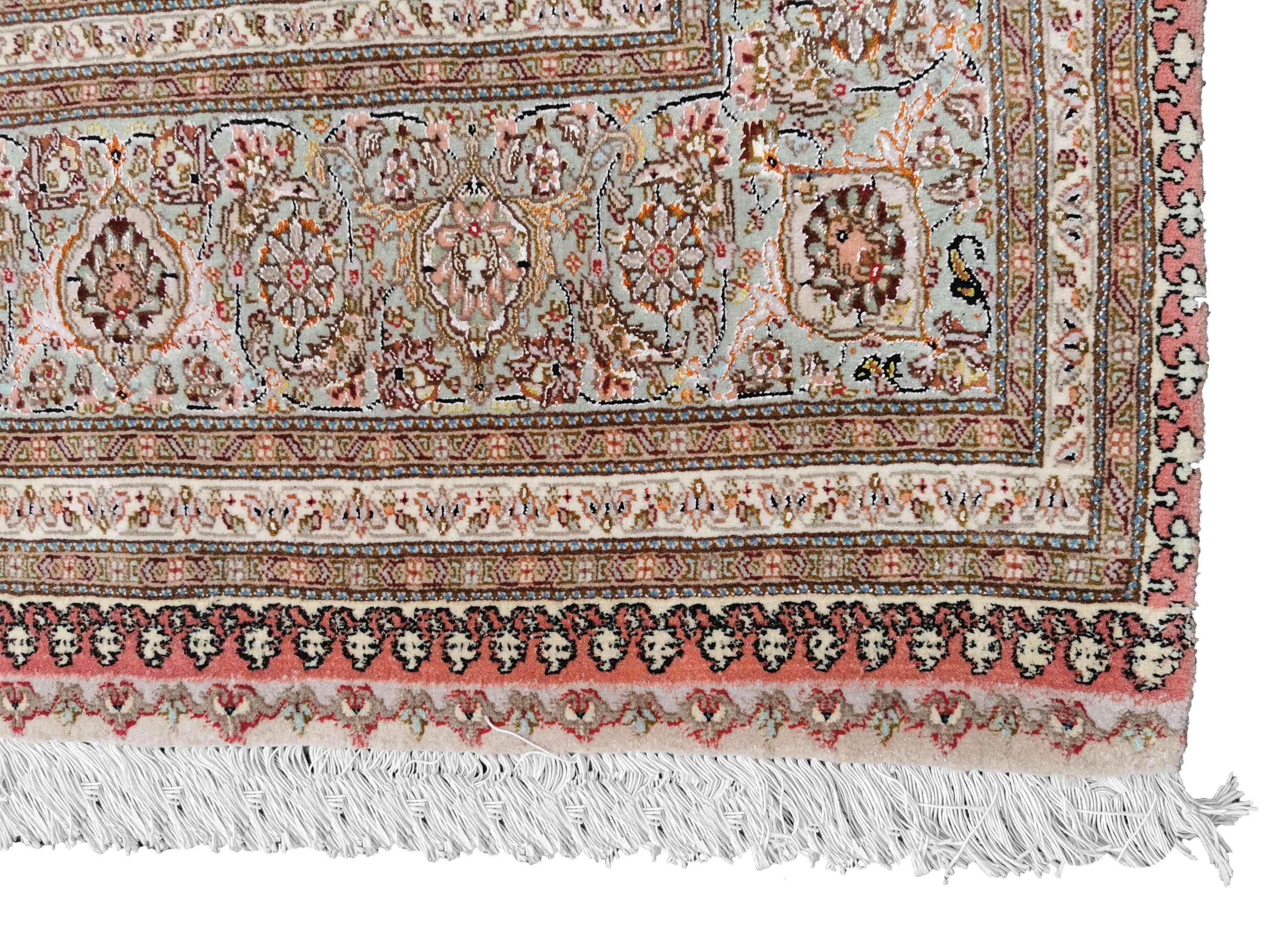 300 x 200 cm Tabriz Mahi Silk & Wool Traditional Red Large Rug - Rugmaster