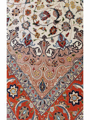 300 x 200 cm Tabriz silk and wool Traditional Orange Large Rug - Rugmaster