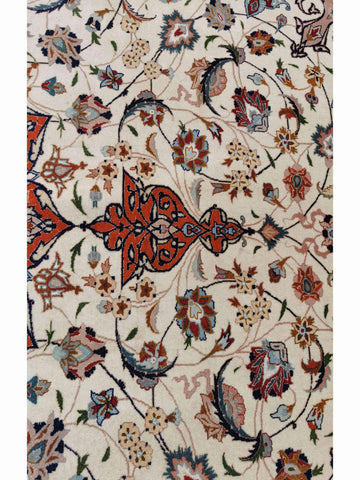 300 x 200 cm Tabriz silk and wool Traditional Orange Large Rug - Rugoutlet
