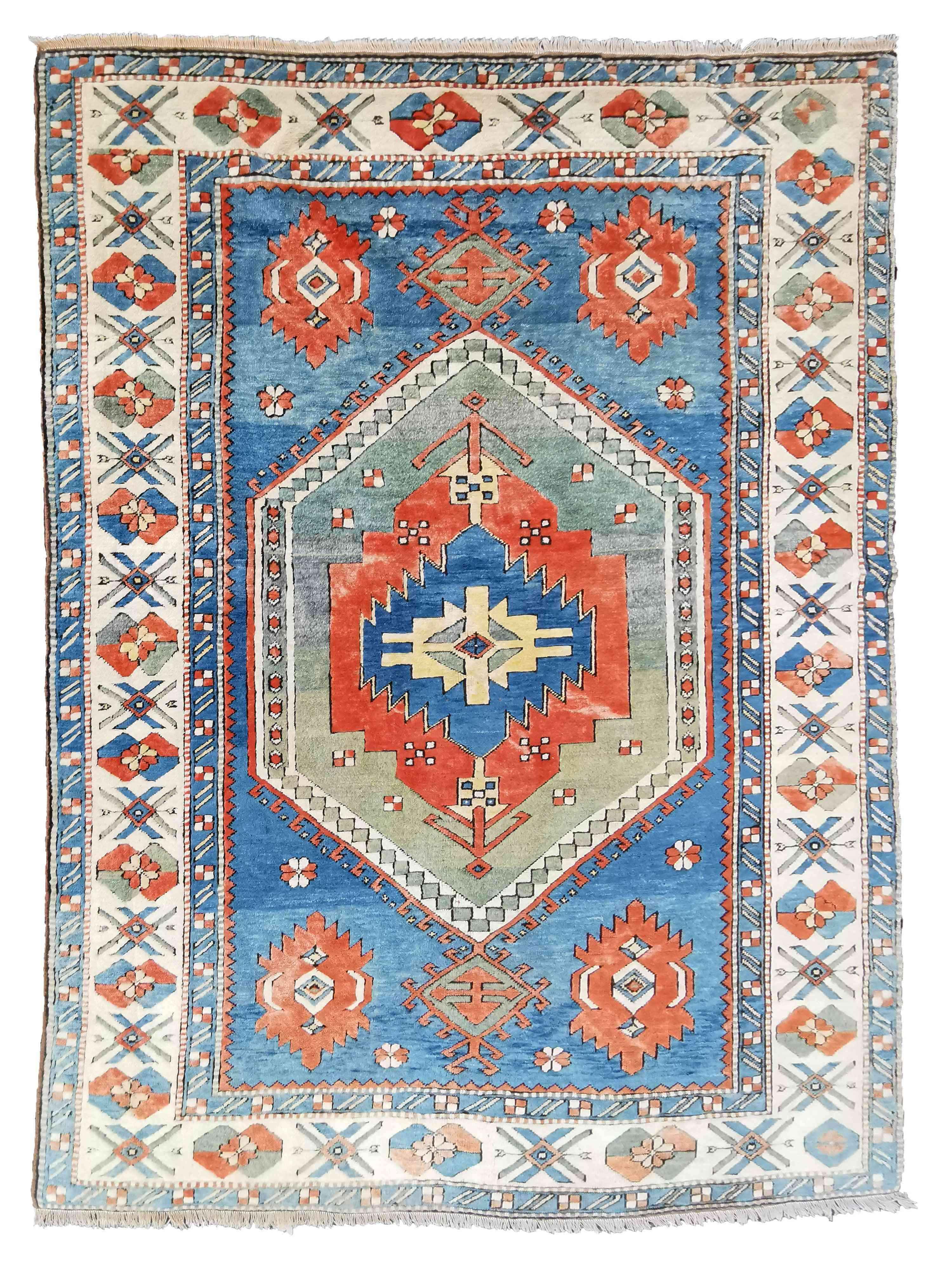 300 x 200 cm Turkish Karz Traditional Blue Large Rug - Rugmaster