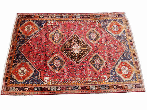 300 x 204 cm Qashqai Tribal Red Large Rug - Rugoutlet