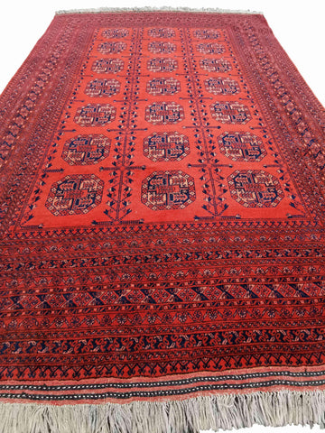 300 x 206 cm Afghan Khan Tribal Red Large Rug - Rugoutlet