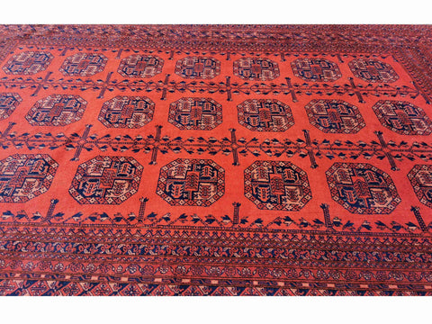 300 x 206 cm Afghan Khan Tribal Red Large Rug - Rugoutlet