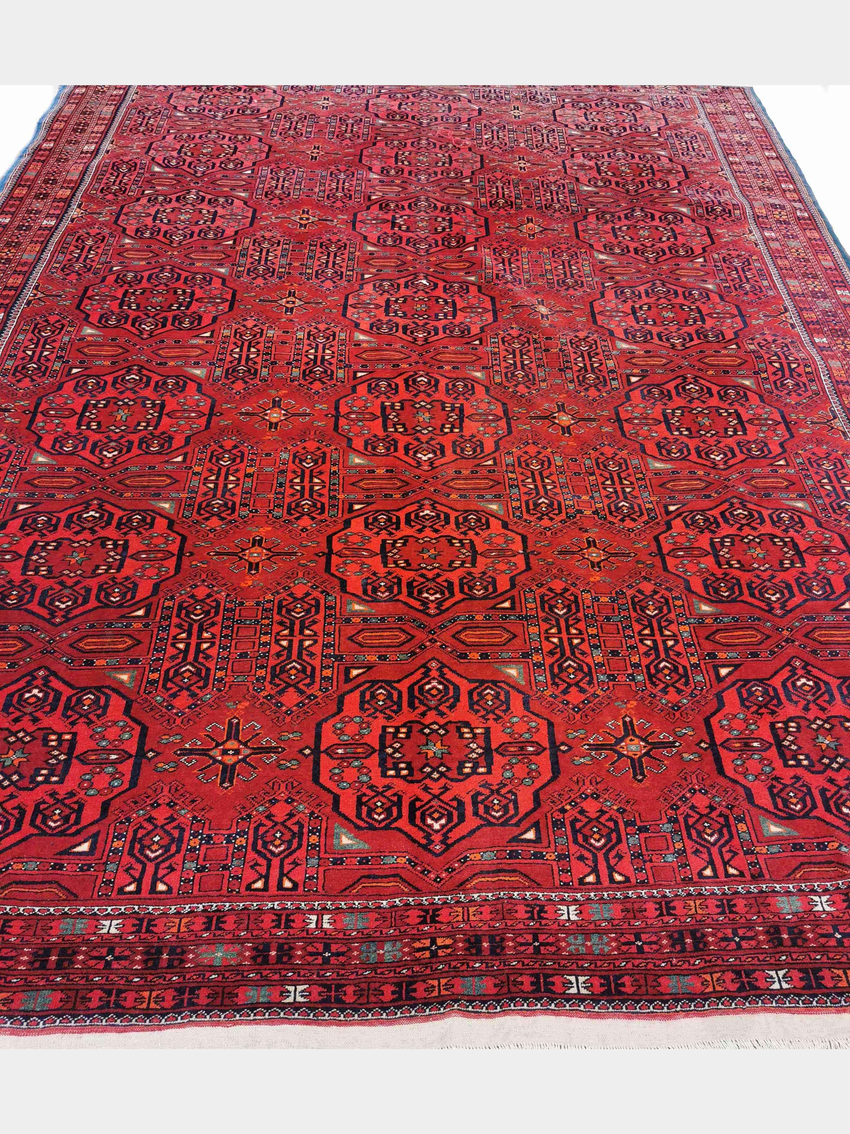 300 x 207 cm Afghan Bashir Tribal Red Large Rug - Rugoutlet