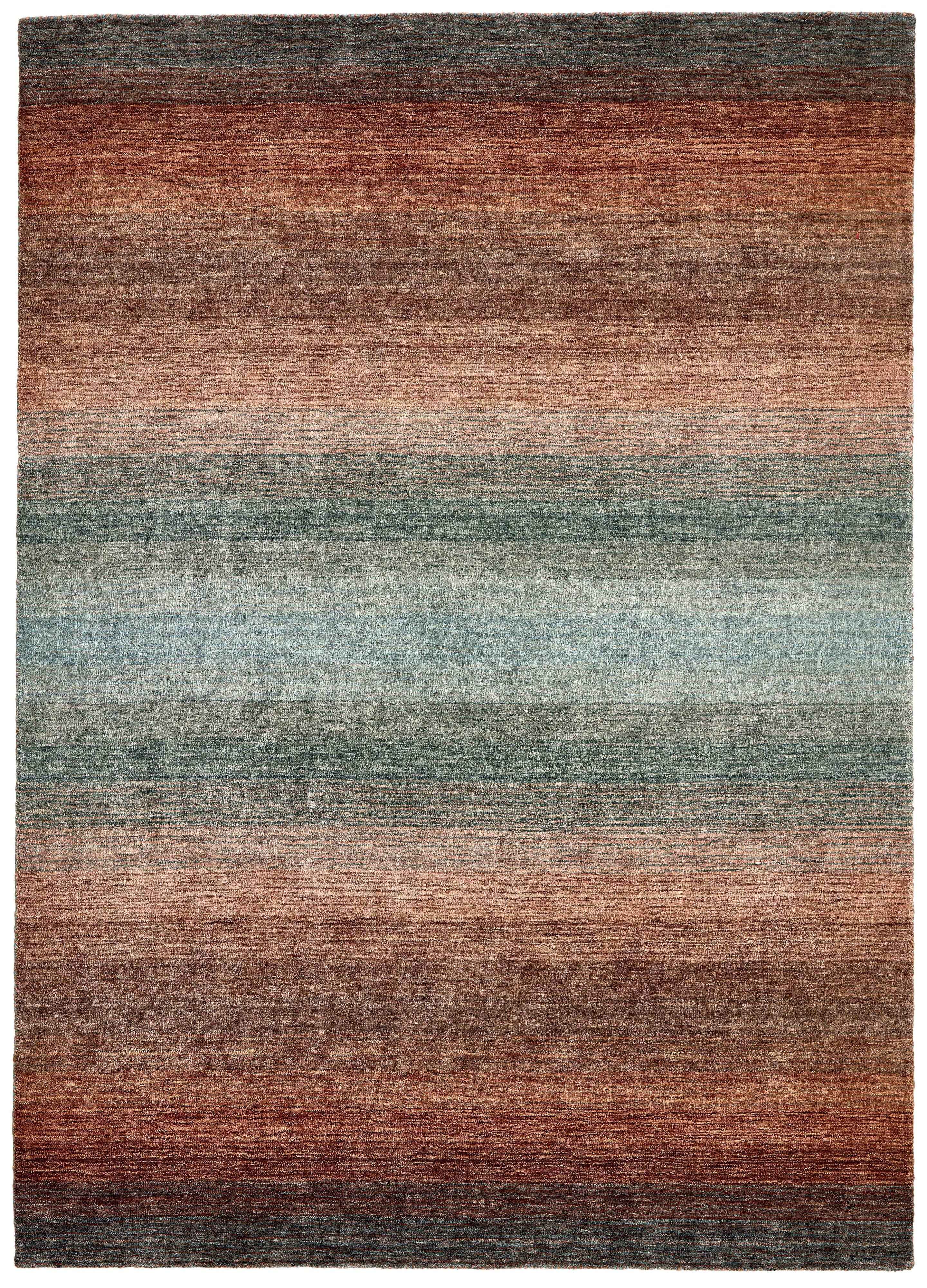300x250 cm  Indian Wool Blue Rug-HLC200111, Dark Brown Multi
