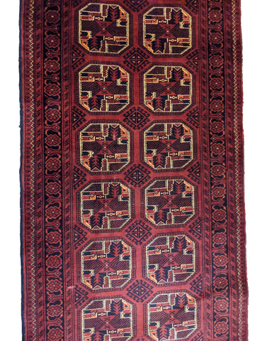 300 x 87 cm Afghan Khan Tribal Red Rug - Rugoutlet