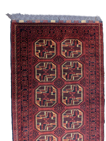 300 x 87 cm Afghan Khan Tribal Red Rug - Rugoutlet