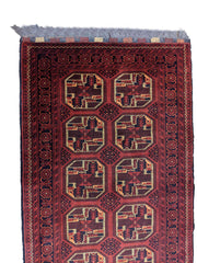 300 x 87 cm Afghan Khan Tribal Red Rug - Rugmaster