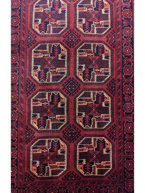 300 x 87 cm Afghan Khan Tribal Red Rug - Rugoutlet