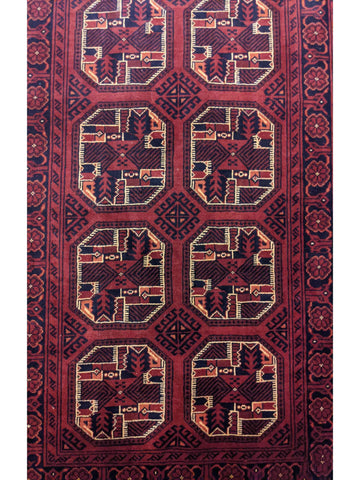 300 x 87 cm Afghan Khan Tribal Red Rug - Rugoutlet