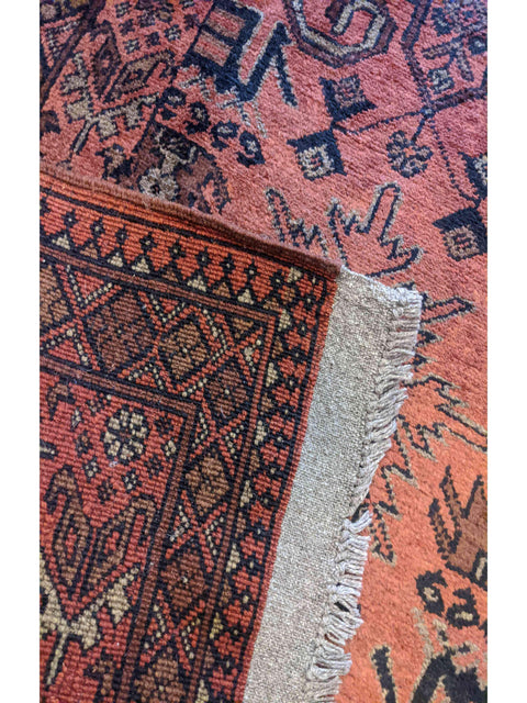 302 x 81 cm Afghan Khan Tribal Red Rug - Rugoutlet