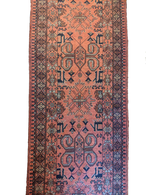 302 x 81 cm Afghan Khan Tribal Red Rug - Rugoutlet