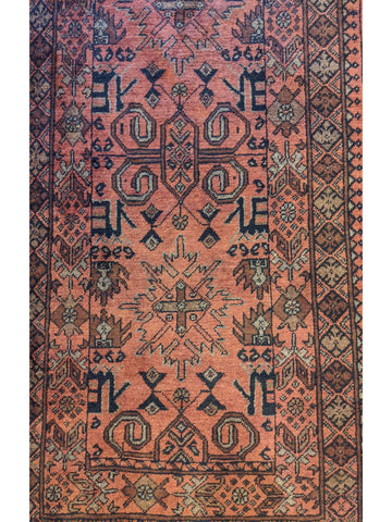 302 x 81 cm Afghan Khan Tribal Red Rug - Rugoutlet