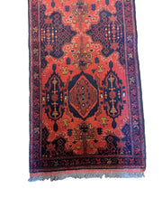 302 x 85 cm Afghan Khan Tribal Red Rug - Rugoutlet