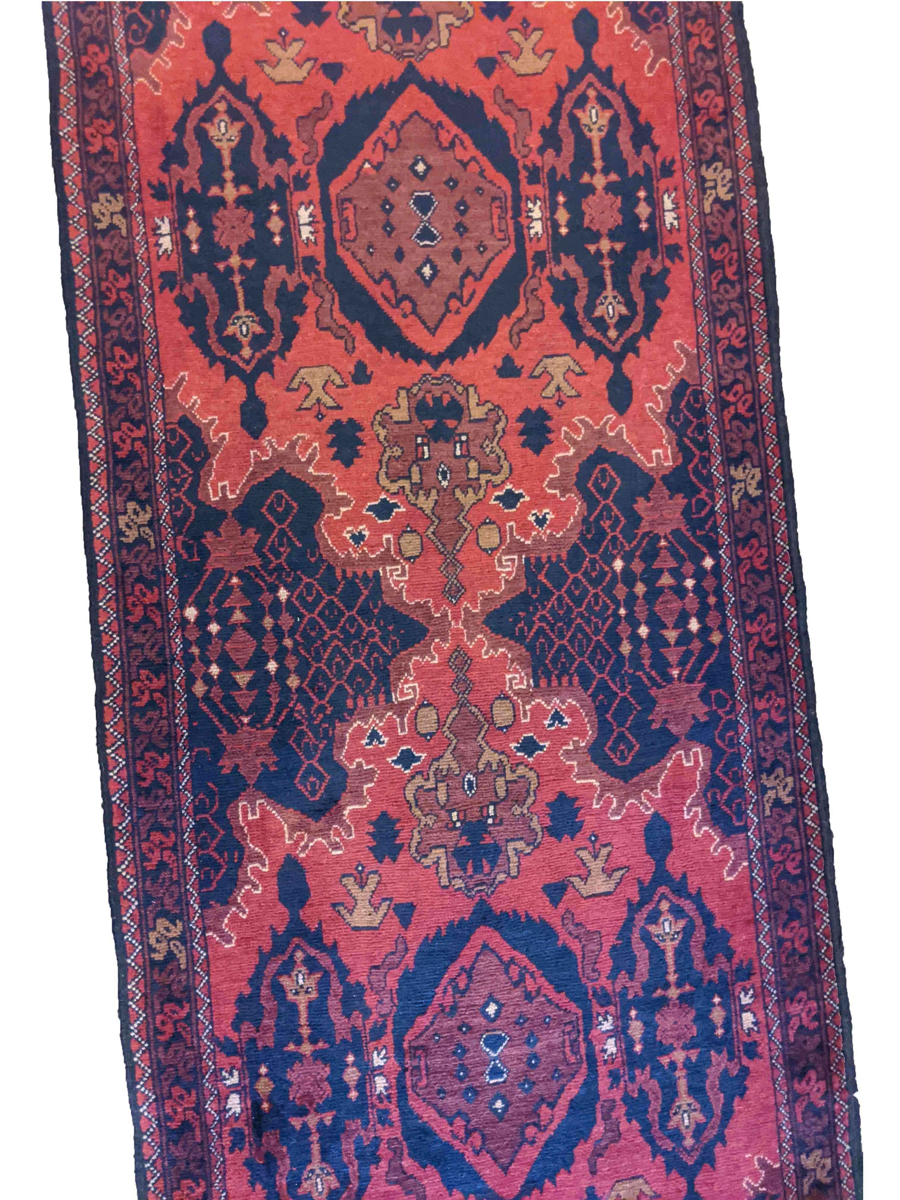 302 x 85 cm Afghan Khan Tribal Red Rug - Rugoutlet