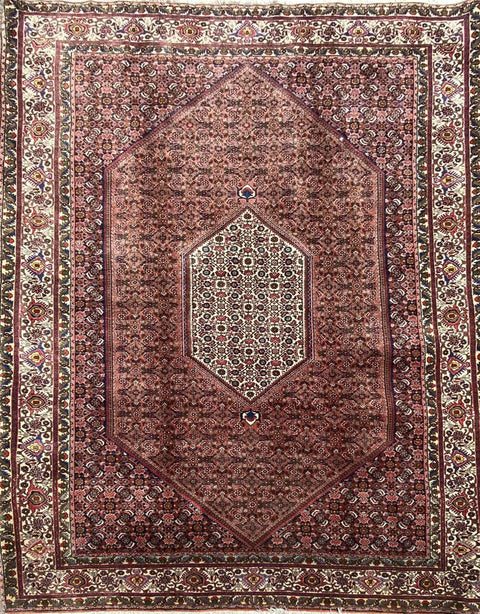 303 x 205 cm Persian Bijar Traditional Red Large Rug - Rugoutlet