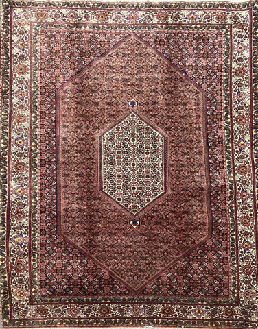 303 x 205 cm Persian Bijar Traditional Red Large Rug - Rugmaster