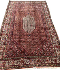303 x 205 cm Persian Bijar Traditional Red Large Rug - Rugmaster
