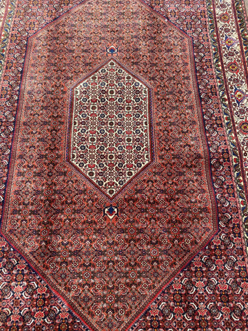 303 x 205 cm Persian Bijar Traditional Red Large Rug - Rugoutlet