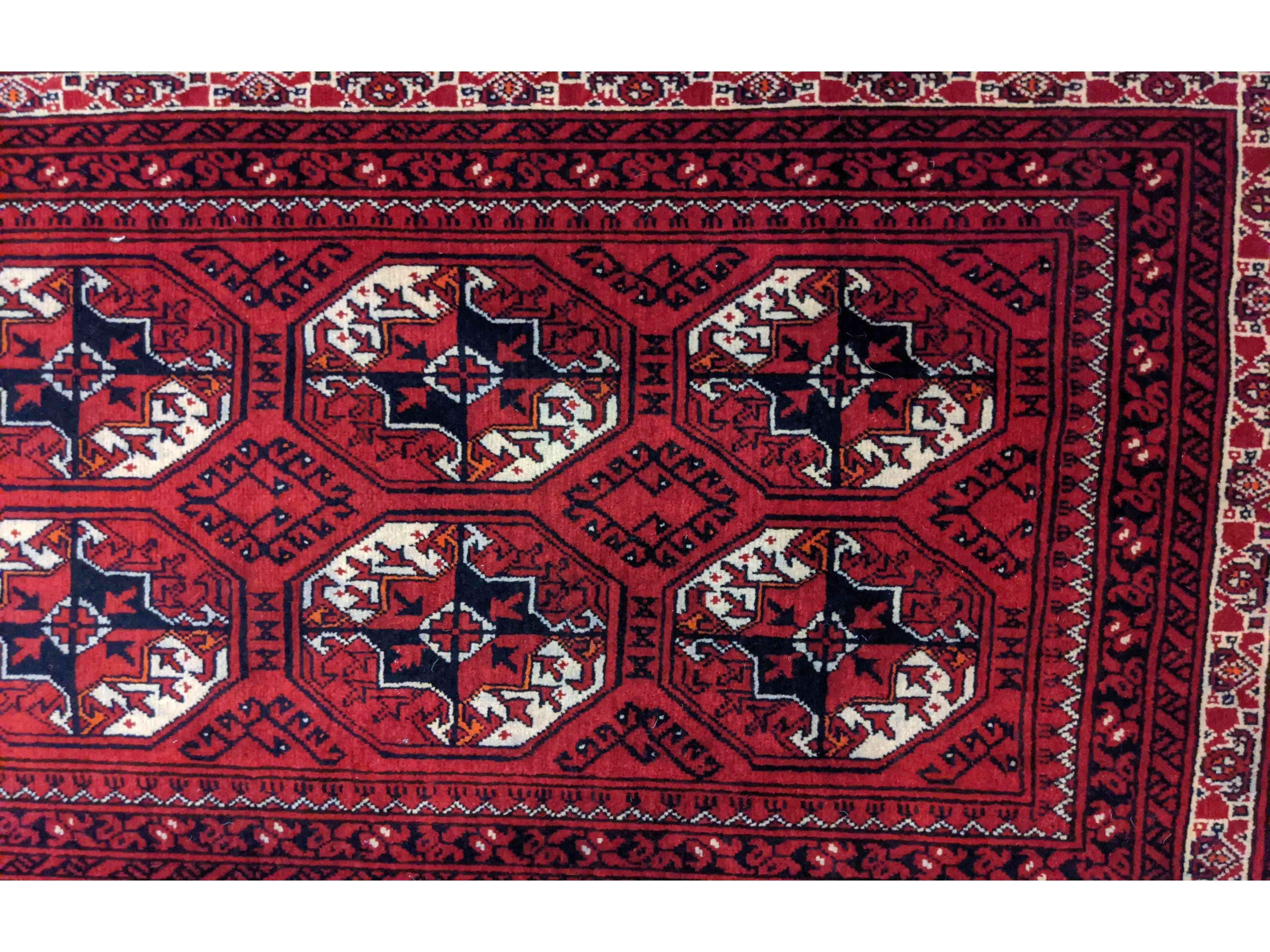 304 x 83 cm Fine Afghan Khan Tribal Red Rug - Rugmaster