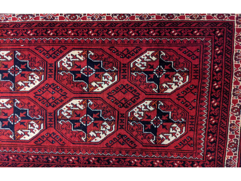 304 x 83 cm Fine Afghan Khan Tribal Red Rug - Rugoutlet