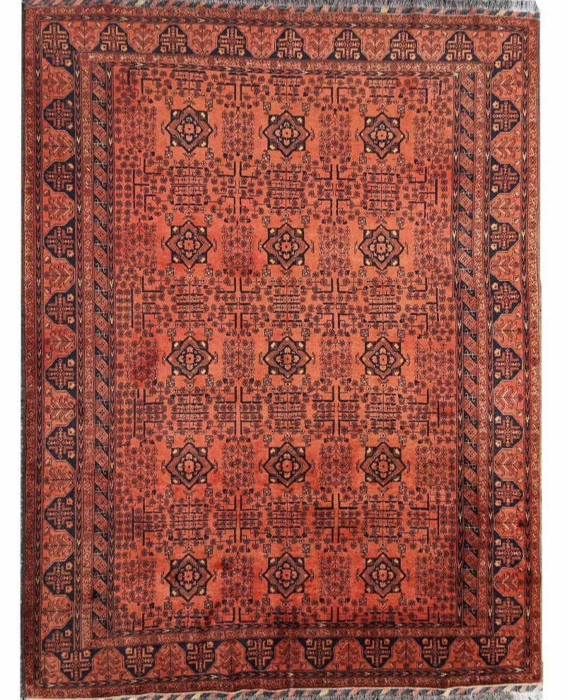 305 x 200 cm Afghan Khan Tribal Red Large Rug - Rugoutlet