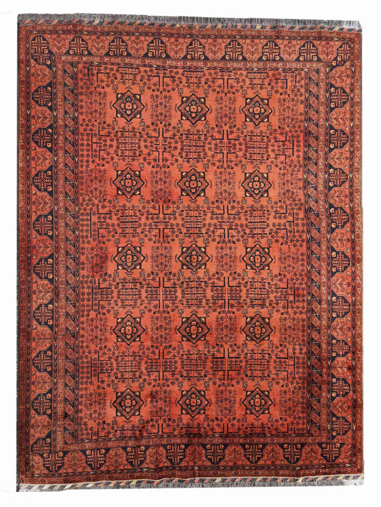 305 x 200 cm Afghan Khan Tribal Red Large Rug - Rugmaster