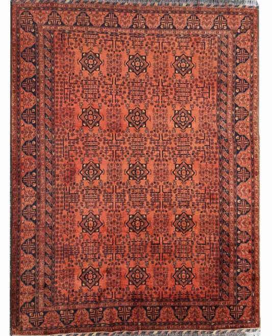 305 x 200 cm Afghan Khan Tribal Red Large Rug - Rugmaster