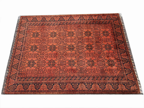 305 x 200 cm Afghan Khan Tribal Red Large Rug - Rugmaster